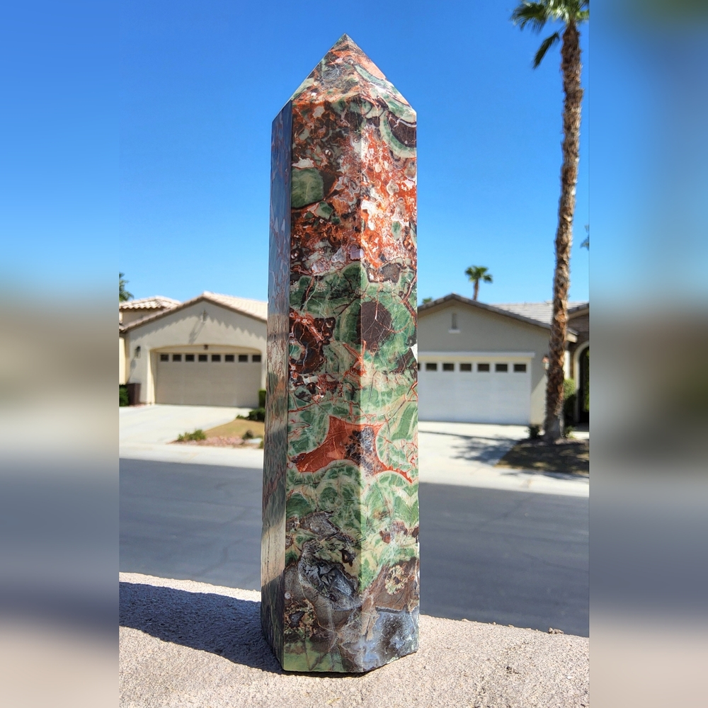 SOLD-- Stunning, Large Indonesian Money Agate Tower